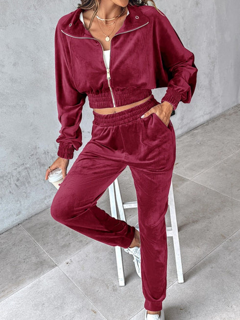 'Ursel' Crop Top and Joggers Set - Celes Fashion
